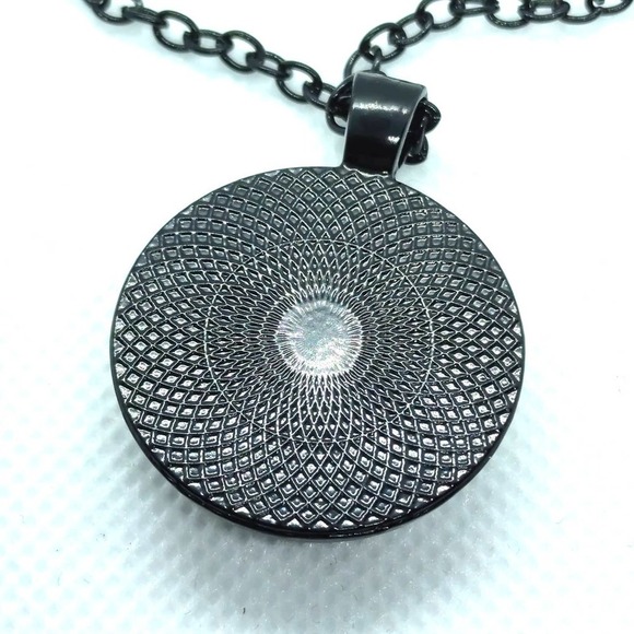 Halloween Black Cat Necklace Medallion Peeking Kitten Pendant Cat Lady Jewelry - Picture 9 of 10